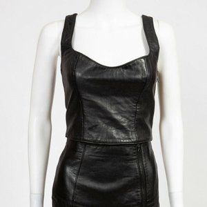 90's Vintage North Beach Leather Halter Top